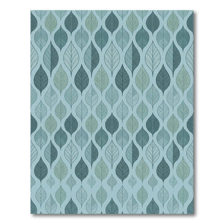 Cool Blue Leaf Lattice Texture Rug