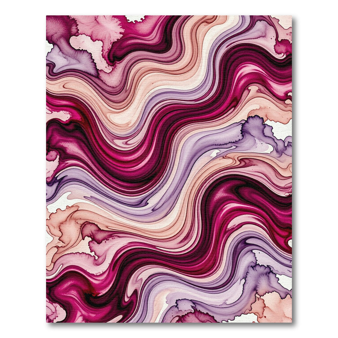 Vibrant Magenta Flowing Wave Rug
