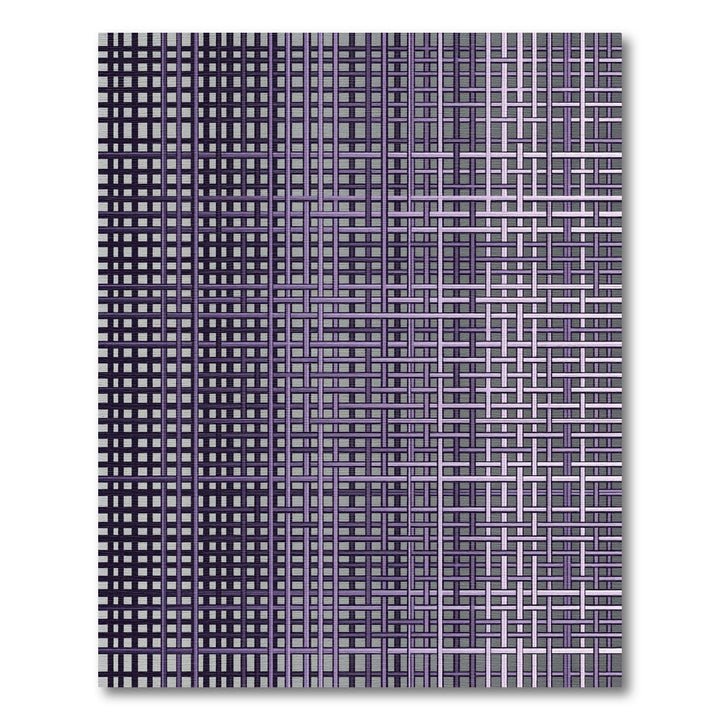 Woven Purple Grid Composition Rug