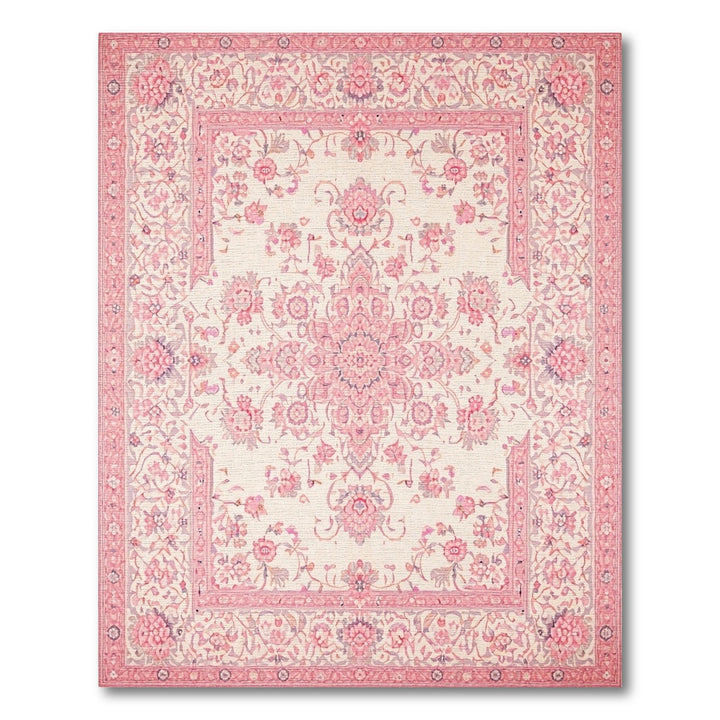 Pink Floral Vintage Area Rug