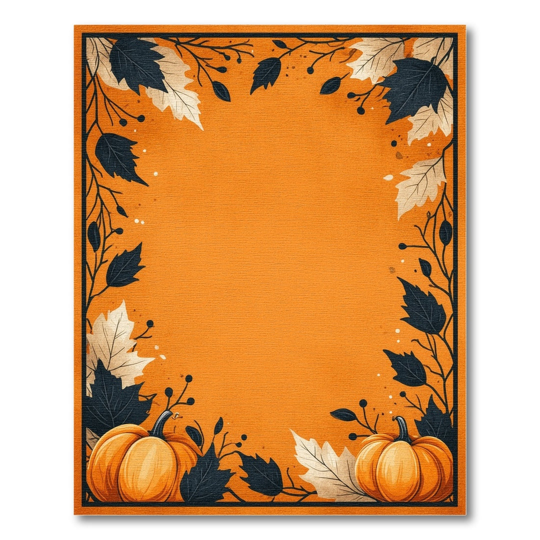 Autumn Pumpkin Orange Washable Rug