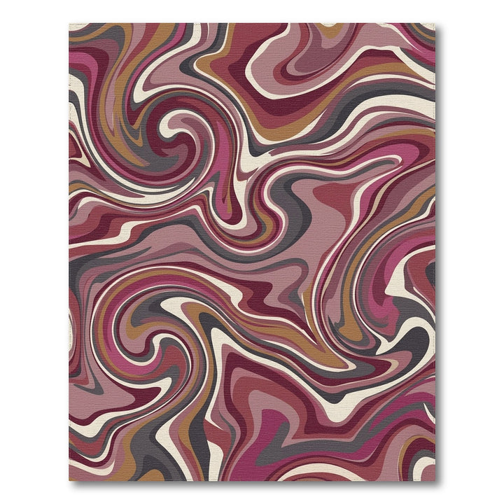 Rich Burgundy Swirl Marble Rug