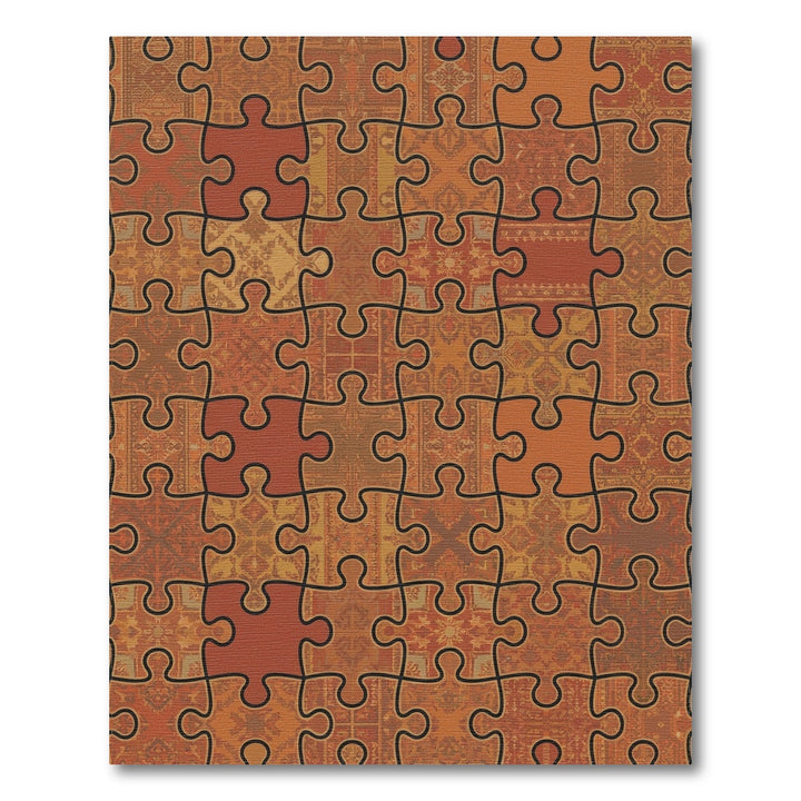 Ornate Jigsaw Patchwork Terracotta Rug