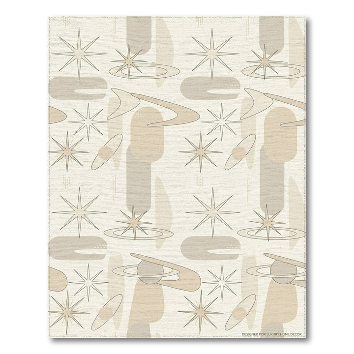 Neutral Mid Century Starburst Orbit Rug