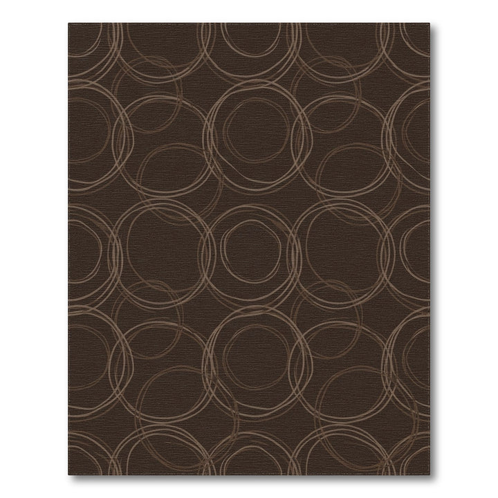 Dark Cocoa Swirl Circles Rug