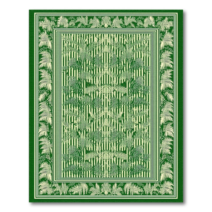 Green Fern Botanical Stripe Area Rug