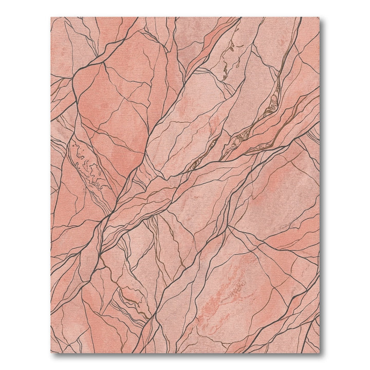 Coral Pink Stone Veins Rug