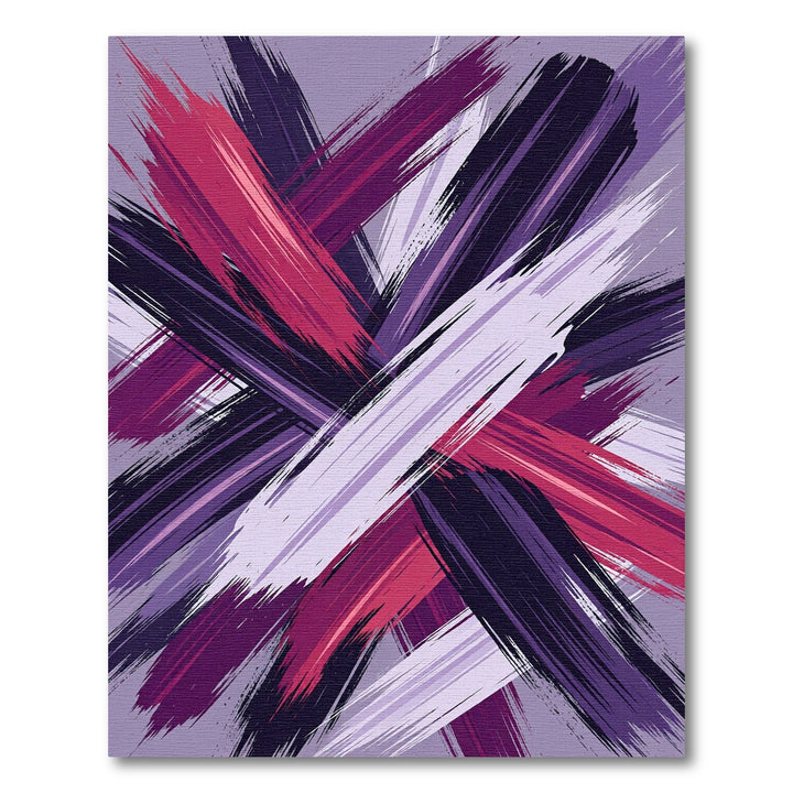 Abstract Magenta Purple Brushstroke Rug