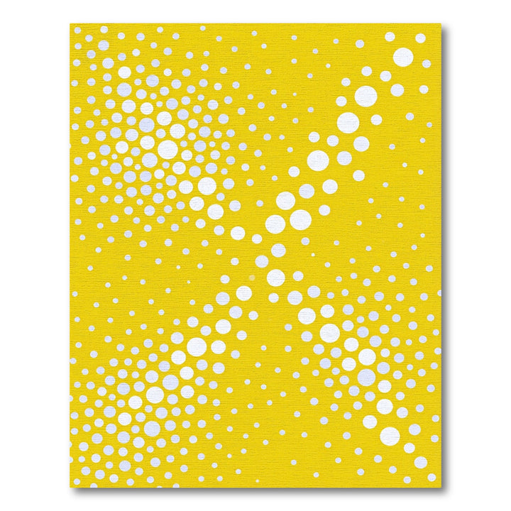 Yellow Halftone Dot Contemporary Rug