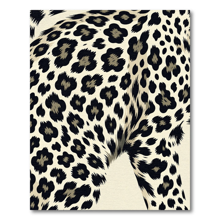 Contemporary Black Cream Leopard Spots Rug