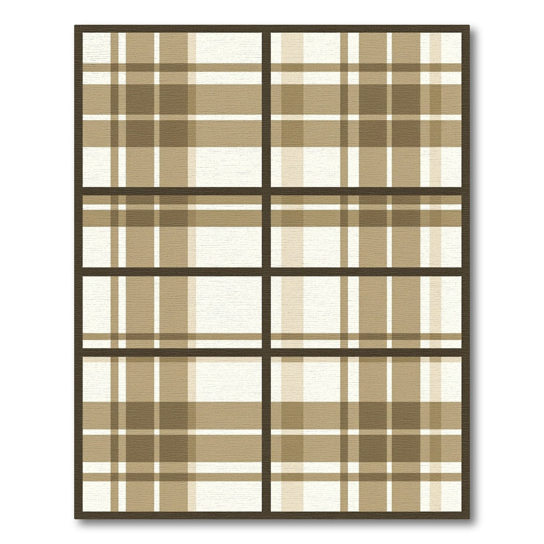 Beige Earthy Tone Plaid Squares Rug