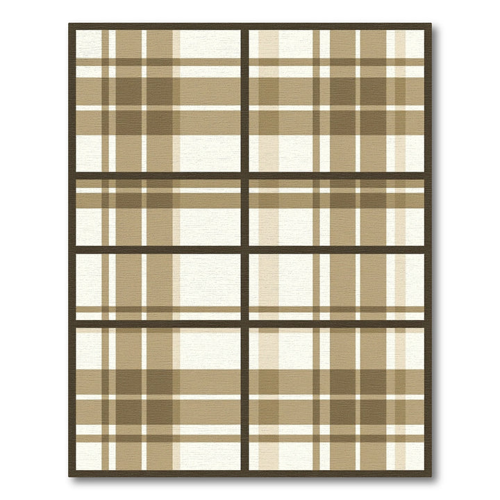 Beige Earthy Tone Plaid Squares Rug