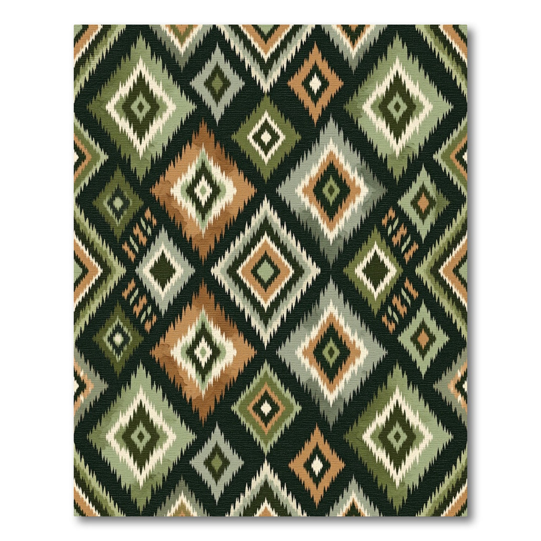Geometric Diamond Ethnic Tribal Rug