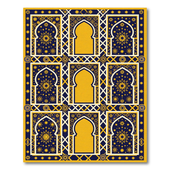 Golden Star Arabesque Geometric Rug