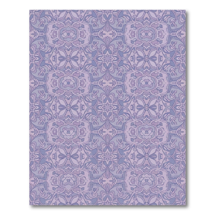 Pastel Lilac Floral Medallion Rug