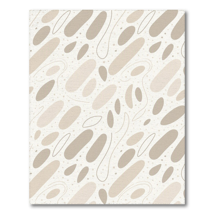 Beige Abstract Oval Area Rug