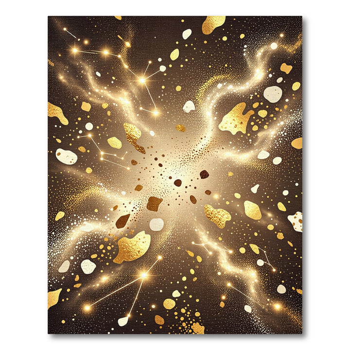 Golden Constellation Nebula Shimmer Rug