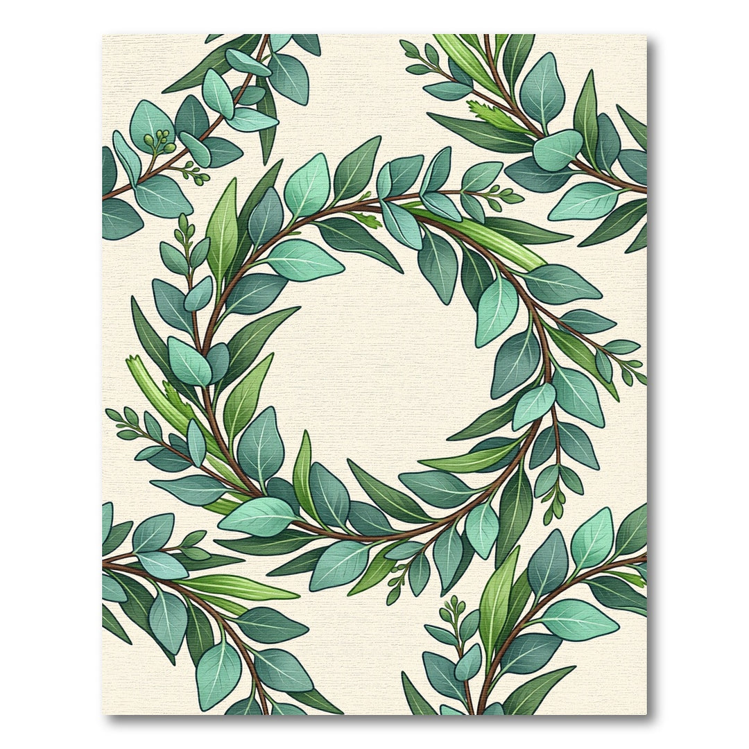Verdant Laurel Wreath Garland Rug