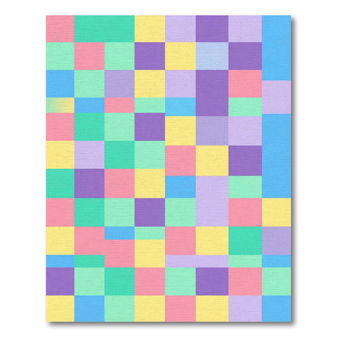 Retro Checkerboard Pastel Grid Rug