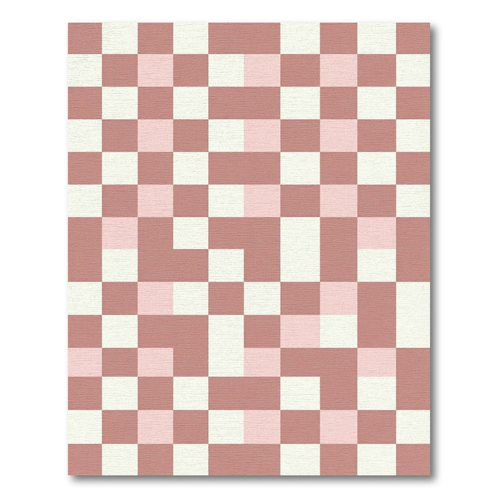 Retro Pink Checkerboard Square Rug