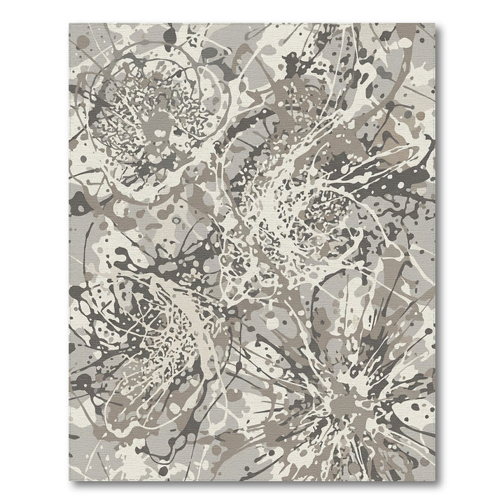 Monochrome Splatter Abstract Flow Rug