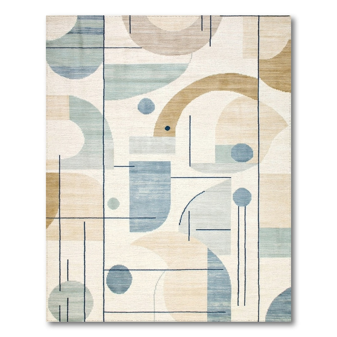 Blue Geometric Area Rug