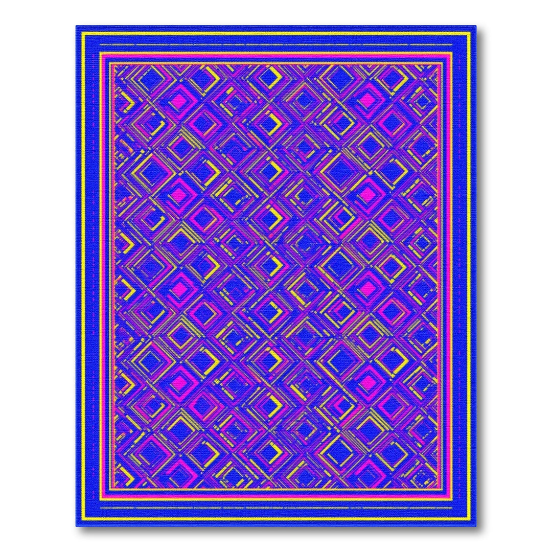 Vibrant Neon Geometric Area Rug