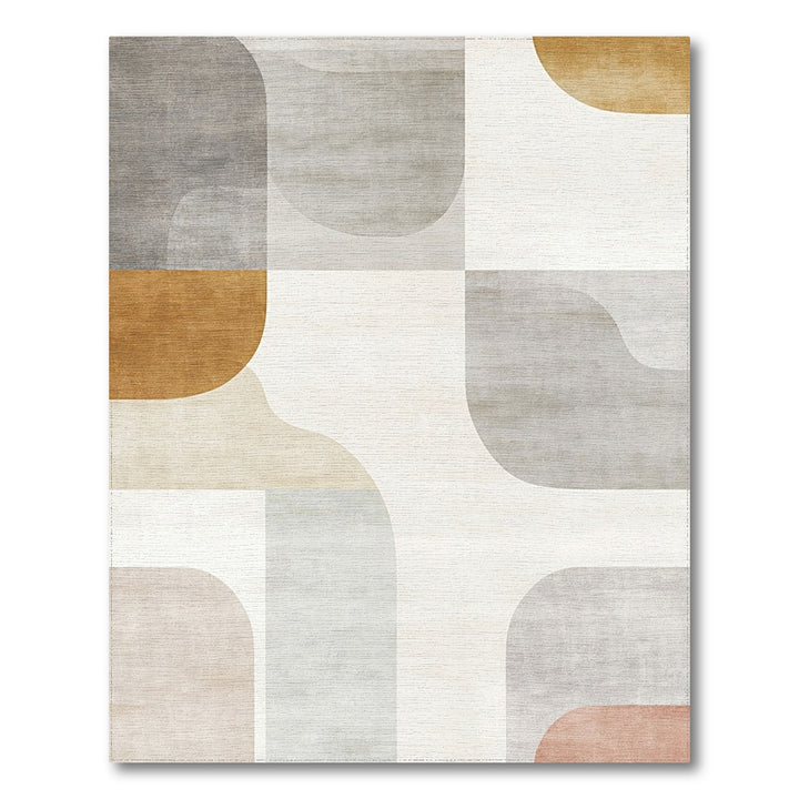 Neutral Geometric Abstract Geometric Modern Area Rug