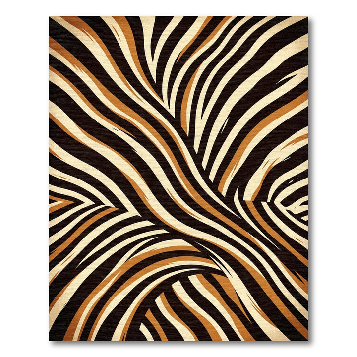Abstract Black Tan Zebra Stripe Rug