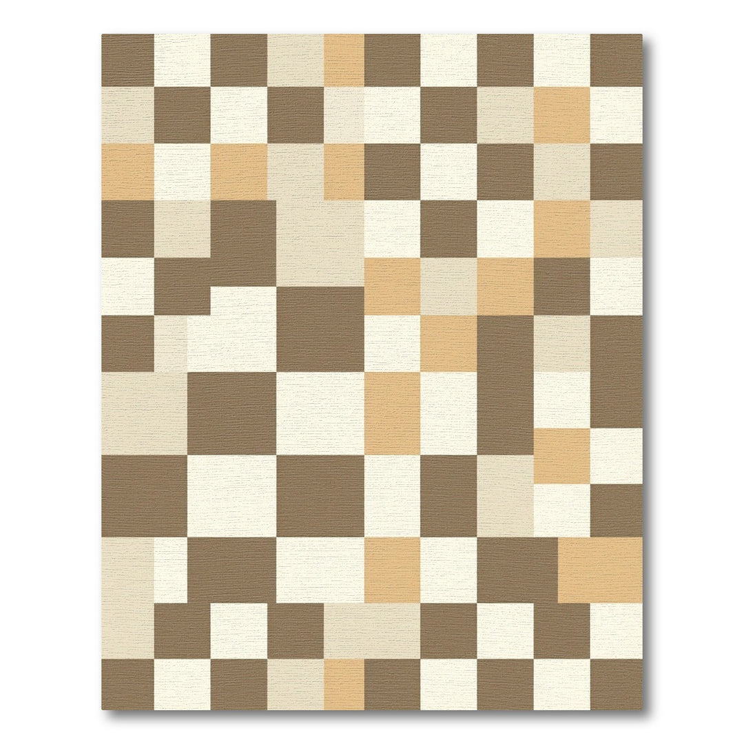 Earthy Tone Checkerboard Squares Rug