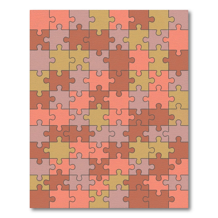 Terracotta Coral Puzzle Pieces Rug