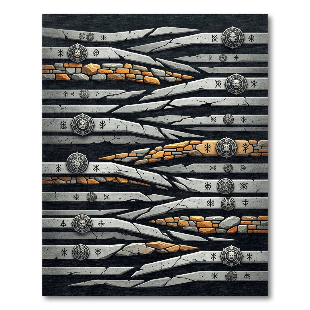 Nordic Rune Stone Stripes Rug