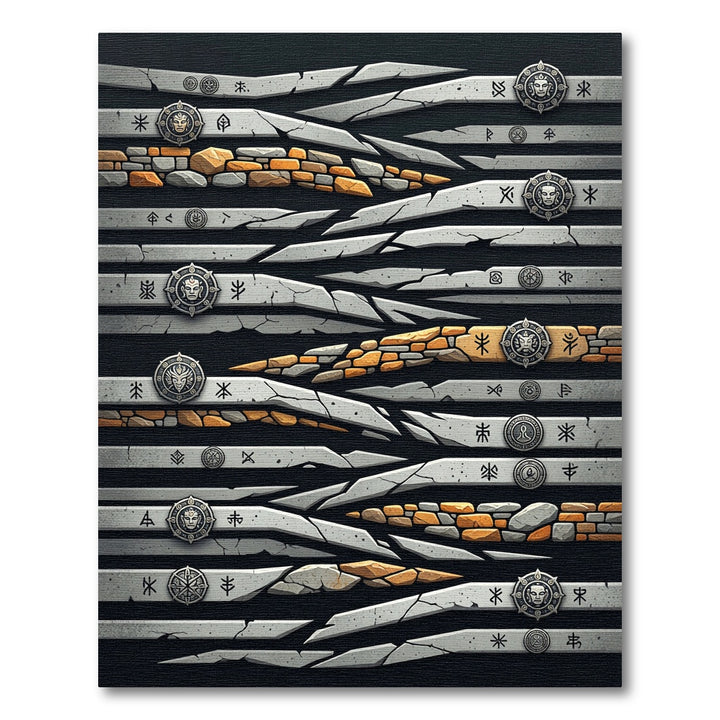 Nordic Rune Stone Stripes Rug