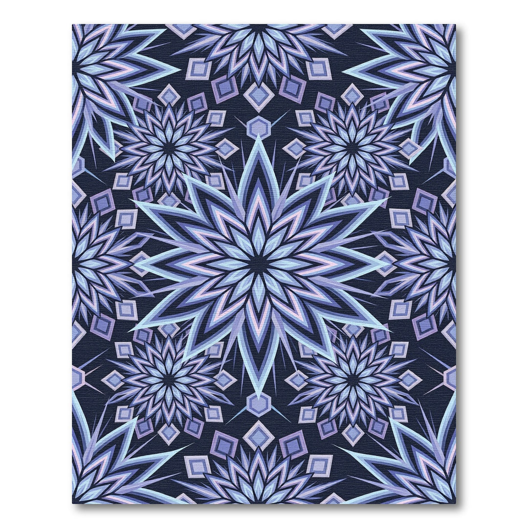 Geometric Violet Starburst Mandala Rug