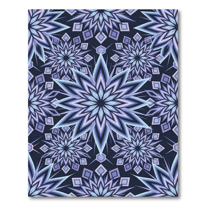 Geometric Violet Starburst Mandala Rug