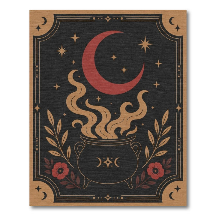 Multi-color and Patterns Mystic Cauldron Moon Area Rug