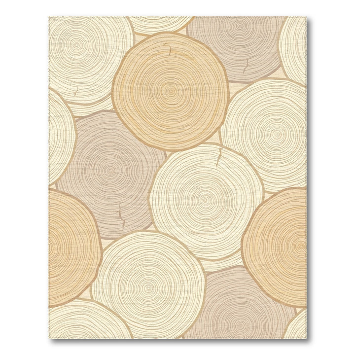 Neutral Wood Slice Rings Rug