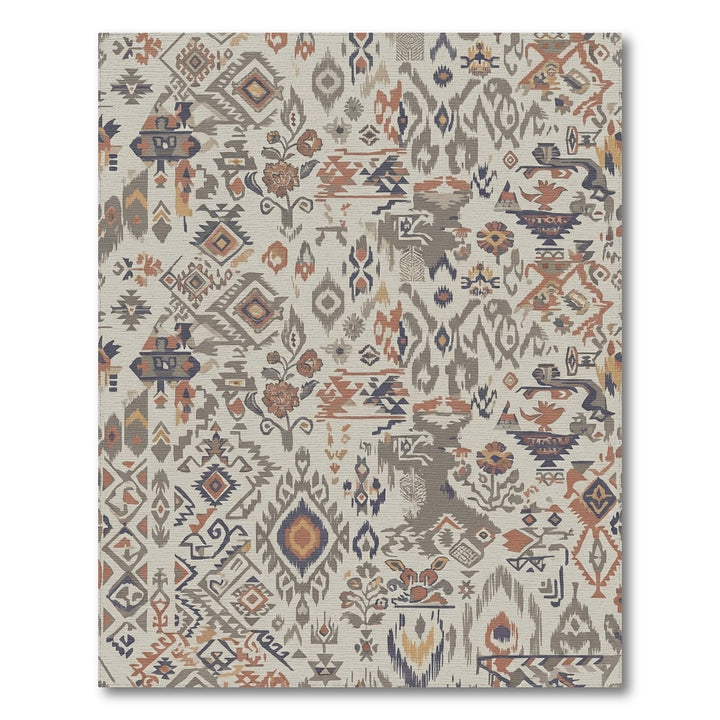 Patchwork Earthy Tone Floral Medallion Rug