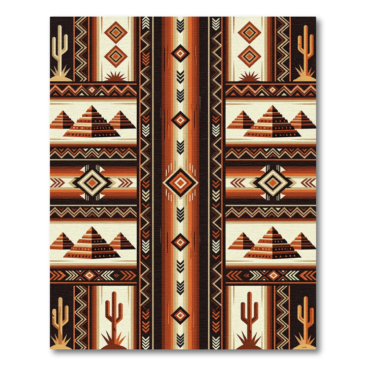 Southwest Desert Pyramid Cactus Rug