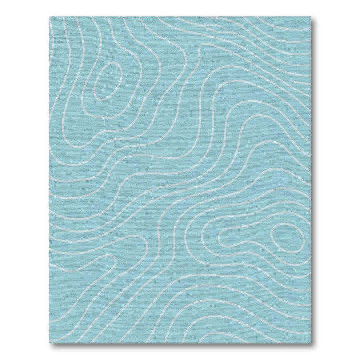 Blue Contour Wave Abstract Area Rug