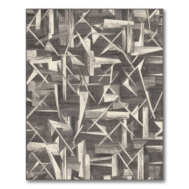 Monochrome Geometric Abstract Area Rug