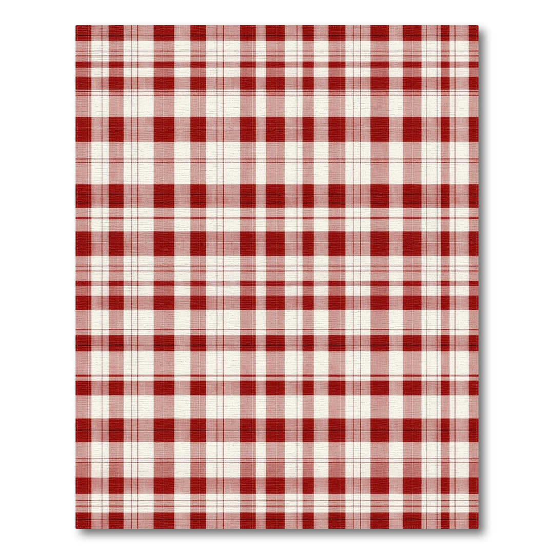 Red Rustic Farmhouse Red Checkered Washable Area Rug