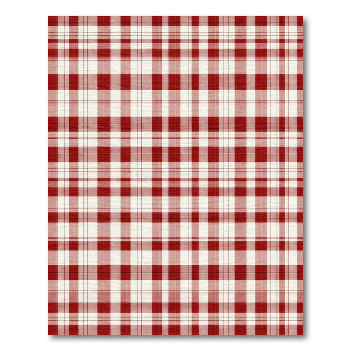 Red Rustic Farmhouse Red Checkered Washable Area Rug