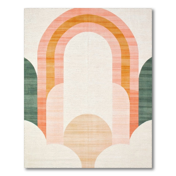 Geometric Modern Pink Arch Geometric Area Rug
