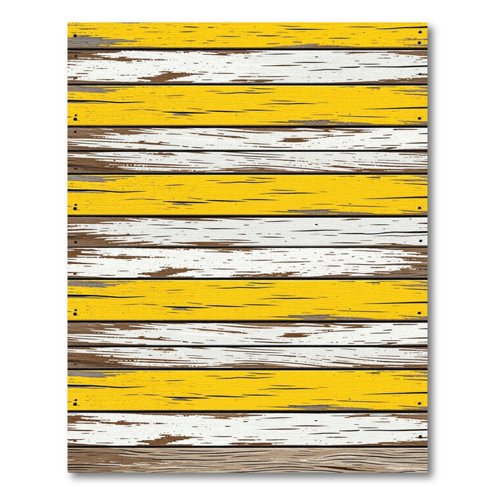 Rustic Yellow White Distressed Wood Rug