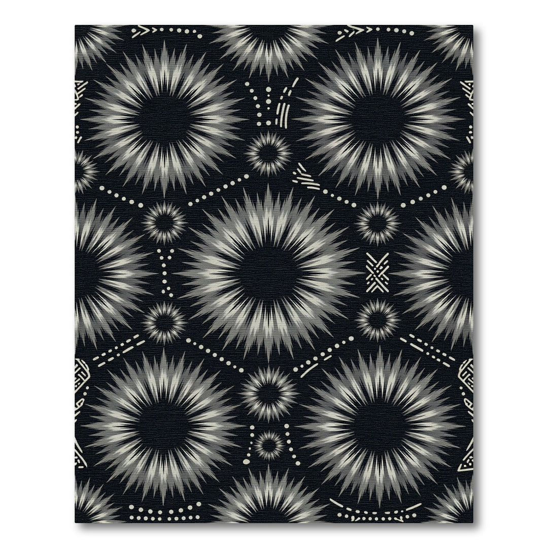 Monochromatic Starburst Tribal Elements Rug