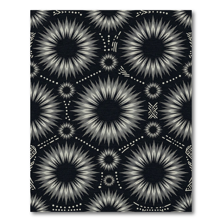 Monochromatic Starburst Tribal Elements Rug