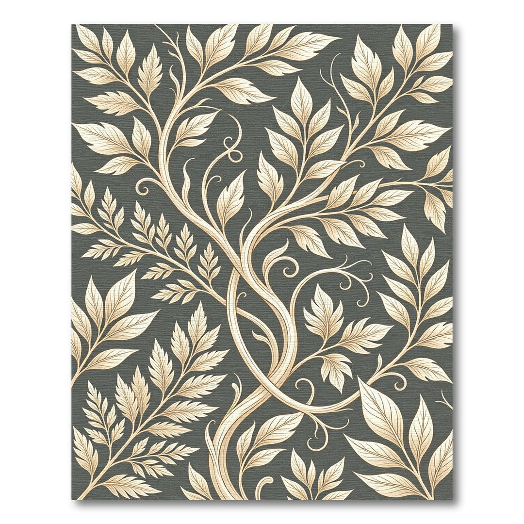 Venerable Golden Botanical Swirl Rug