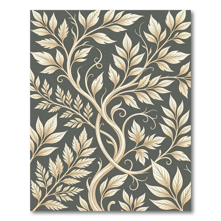 Venerable Golden Botanical Swirl Rug