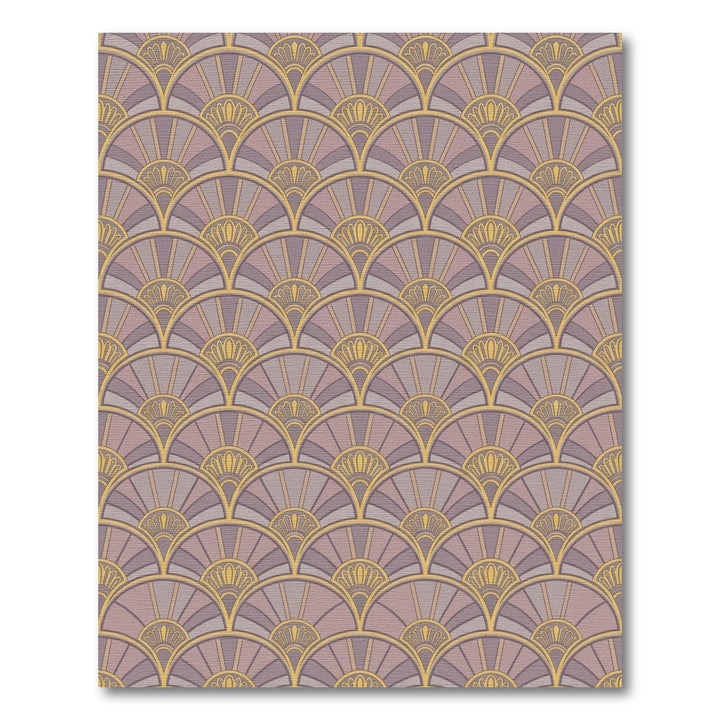 Art Deco Fan Motif Lavender Gold Rug
